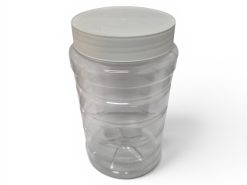 1L Ribbed Round Jar With Cap 90mm